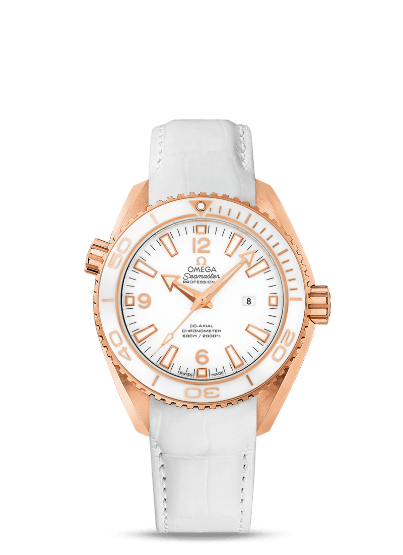 PLANET OCEAN 600 M OMEGA CO-AXIAL 37.5 MM
 
 Red gold on leather strap