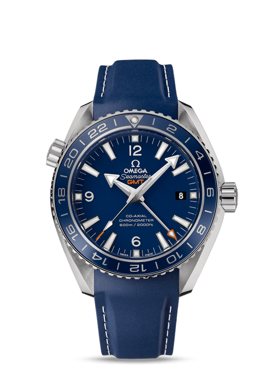 PLANET OCEAN 600 M OMEGA CO-AXIAL GMT 43.5 MM
 
 Titanium on rubber strap