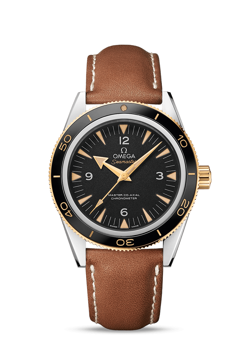 SEAMASTER 300 OMEGA MASTER CO-AXIAL 41 MM
 
 Steel - yellow gold on leather strap