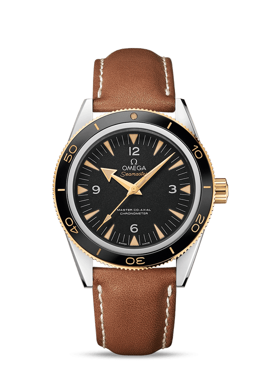 SEAMASTER 300 OMEGA MASTER CO-AXIAL 41 MM
 
 Steel - yellow gold on leather strap