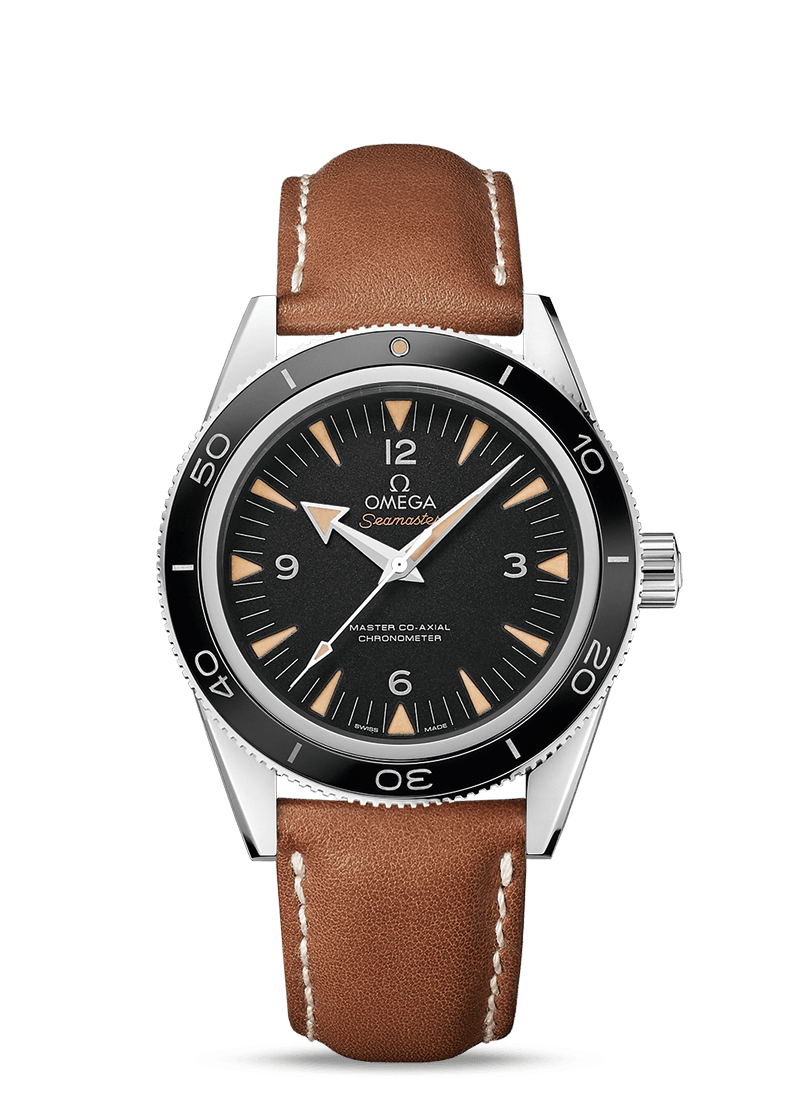 SEAMASTER 300 OMEGA MASTER CO-AXIAL 41 MM
 
 Steel on leather strap