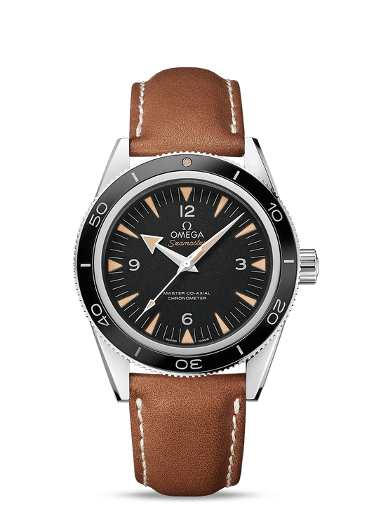 SEAMASTER 300 OMEGA MASTER CO-AXIAL 41 MM
 
 Steel on leather strap