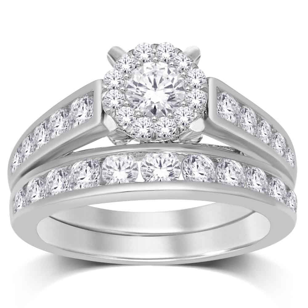 14K White Gold 3 Ct.tw. Diamond Bridal Ring