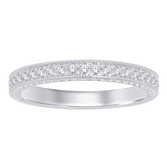 14K White Gold 1/5 ct.tw. Diamond Wedding Band
