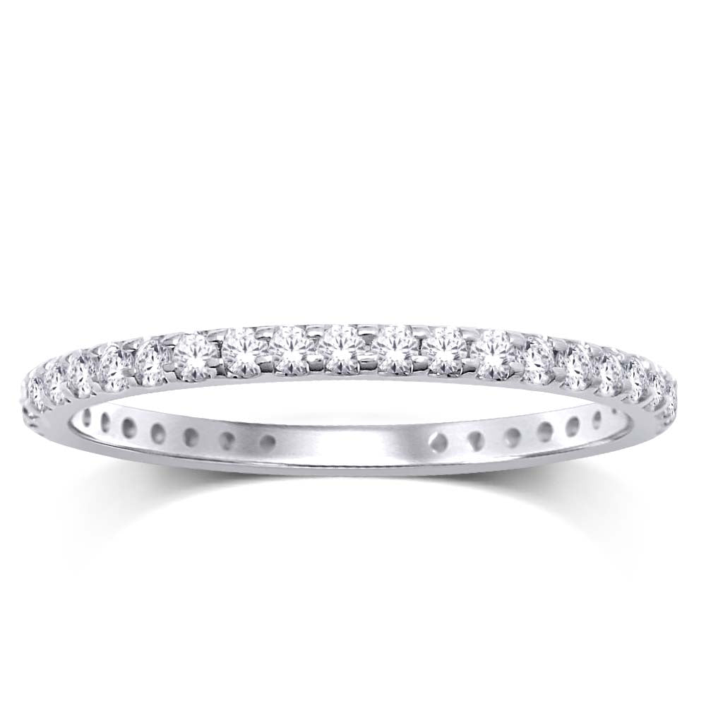 14K White Gold 2/5 ct.tw. Diamond Machine Band