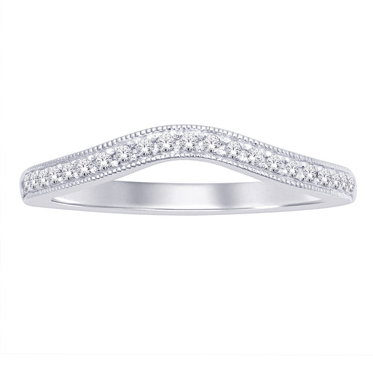 14K White Gold 1/6 Ct.tw. Diamond Wedding Band
