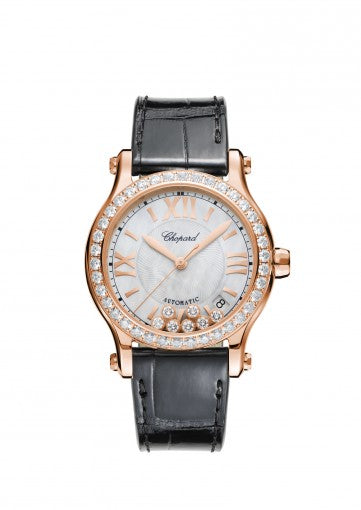 HAPPY SPORT 36 MM AUTOMATIC
 18K ROSE GOLD AND DIAMONDS