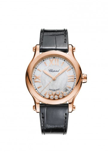 HAPPY SPORT 36 MM AUTOMATIC
 18K ROSE GOLD AND DIAMONDS