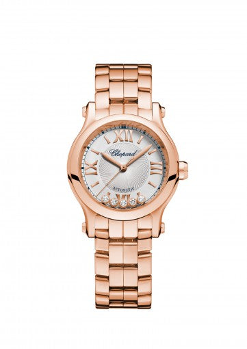 HAPPY SPORT 30 MM AUTOMATIC WATCH 18K ROSE GOLD AND DIAMONDS