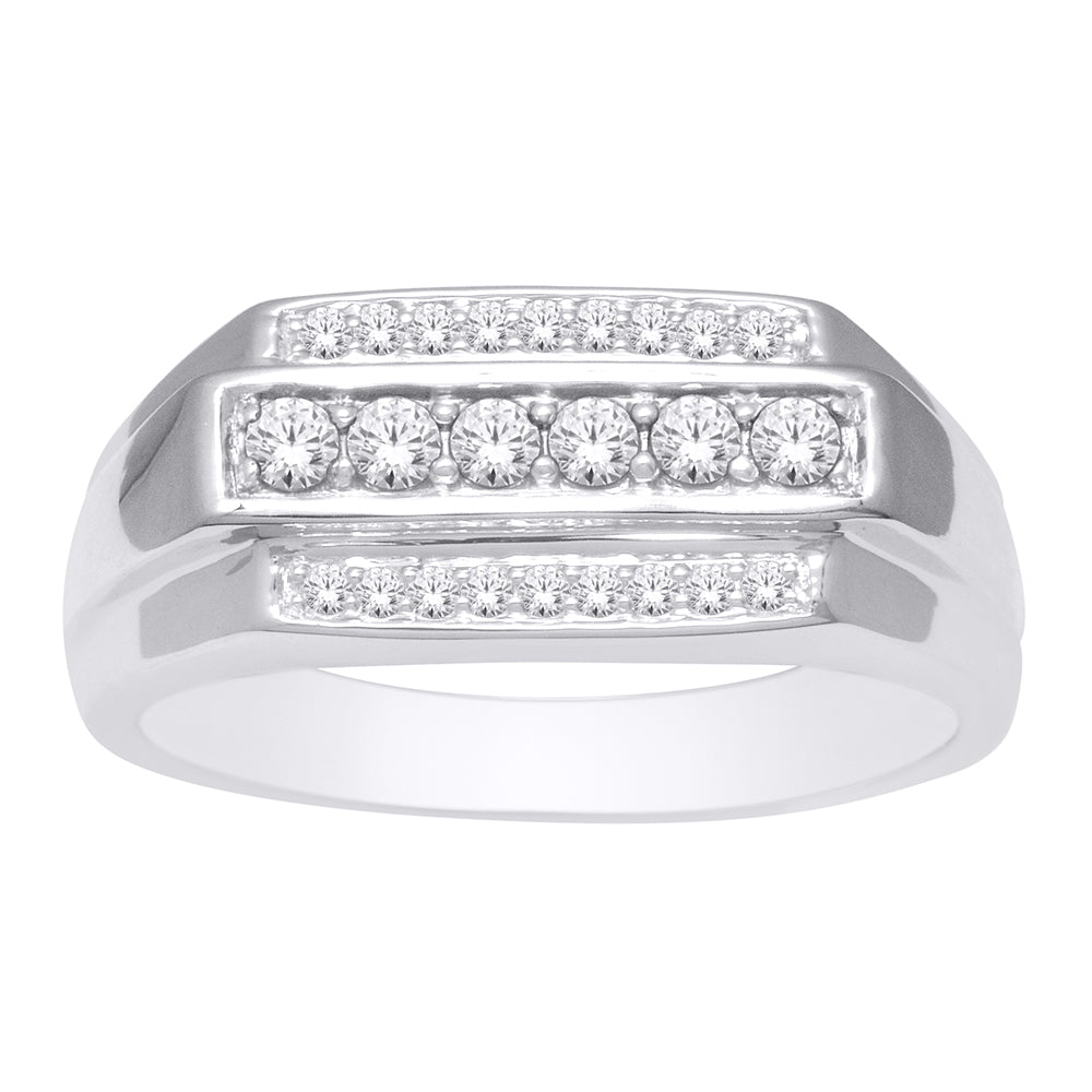 14K White Gold 2/5 ct.tw. Diamond Mens Ring