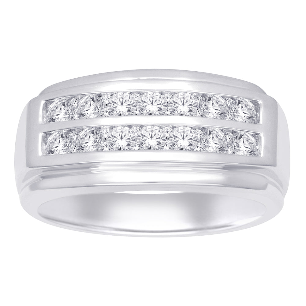 14K White Gold 1ct Diamond Mens Ring