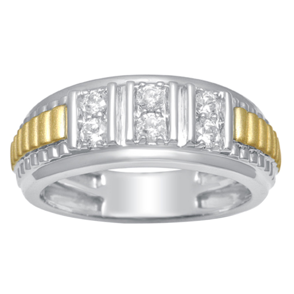 14K White Gold 1/2 ct.tw. Diamond Mens Ring