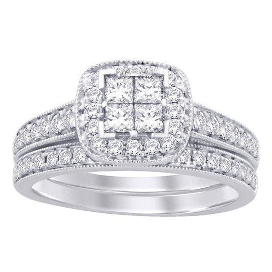 14K White Gold 9/10ct Diamond Bridal Ring