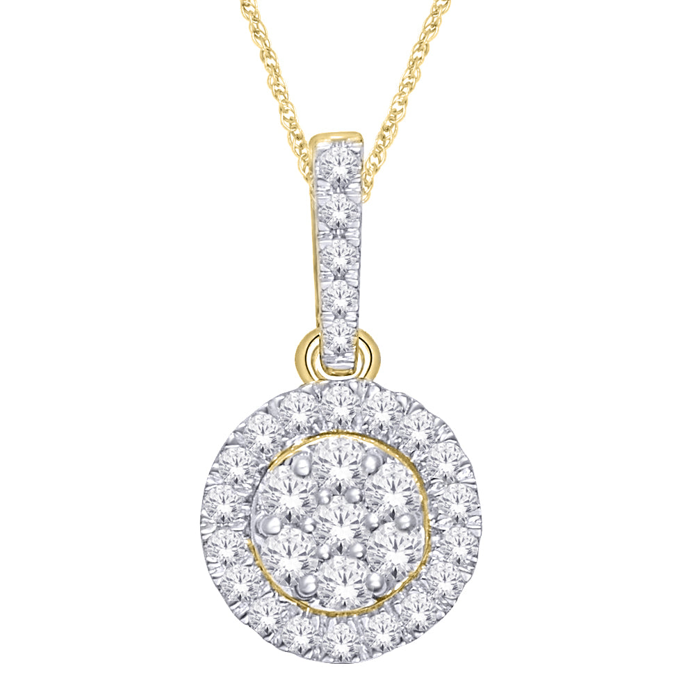 10K Yellow Gold 1/4 Ct.tw.Diamond Fashion Pendant