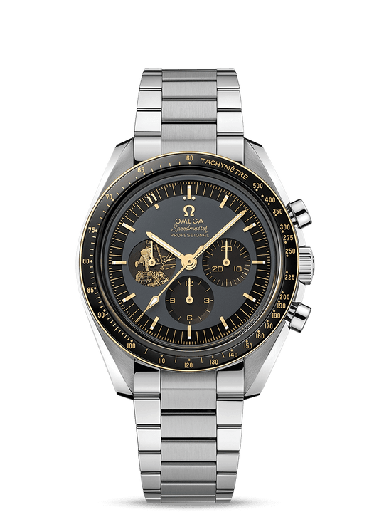 Steel on steel
 MOONWATCH
 ANNIVERSARY LIMITED SERIES
 Apollo 11 50th anniversary