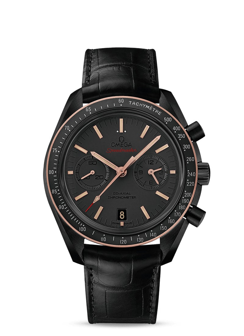 MOONWATCH OMEGA CO-AXIAL CHRONOGRAPH 44.25 MM
 Sedna Black
 
 Black ceramic on leather strap