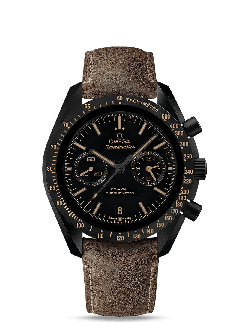 MOONWATCH OMEGA CO-AXIAL CHRONOGRAPH 44.25 MM
 Vintage Black
 
 Black ceramic on leather strap