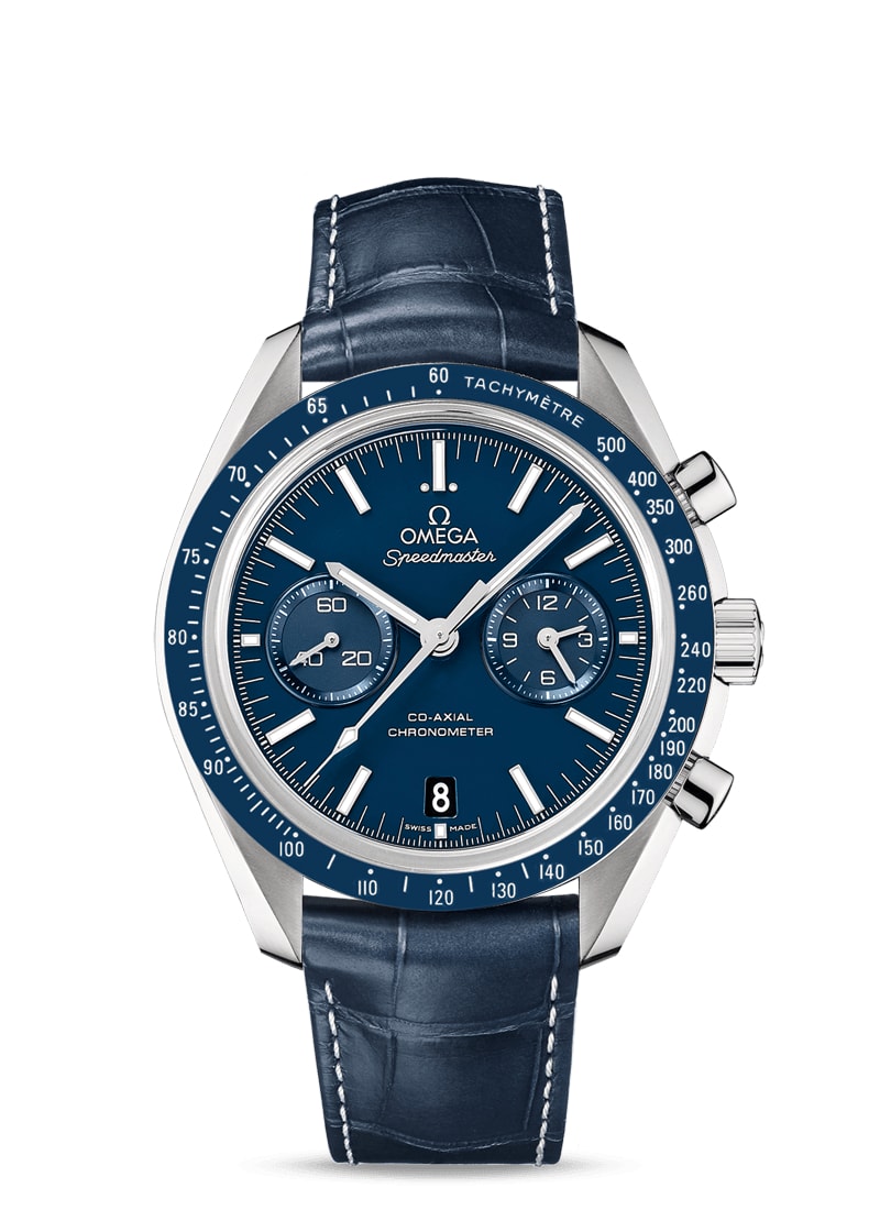 MOONWATCH OMEGA CO-AXIAL CHRONOGRAPH 44.25 MM
 Titanium on leather strap