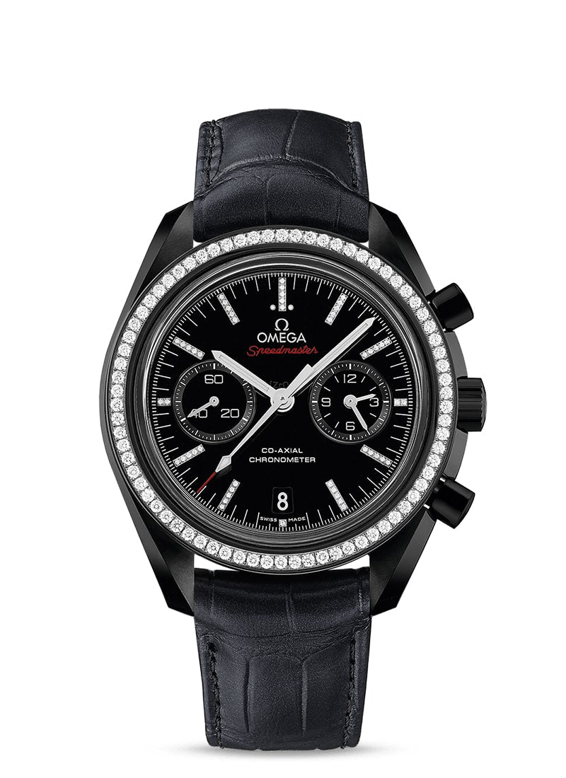 MOONWATCH OMEGA CO-AXIAL CHRONOGRAPH 44.25 MM
 DARK SIDE OF THE MOON
 
 Black ceramic on leather strap