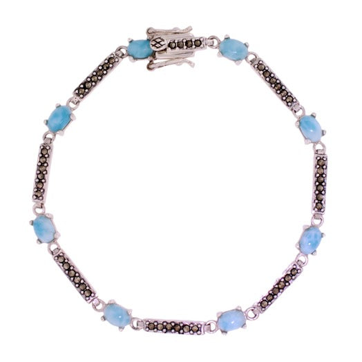 Beautiful Larimar Bracelet in Sterling Silver