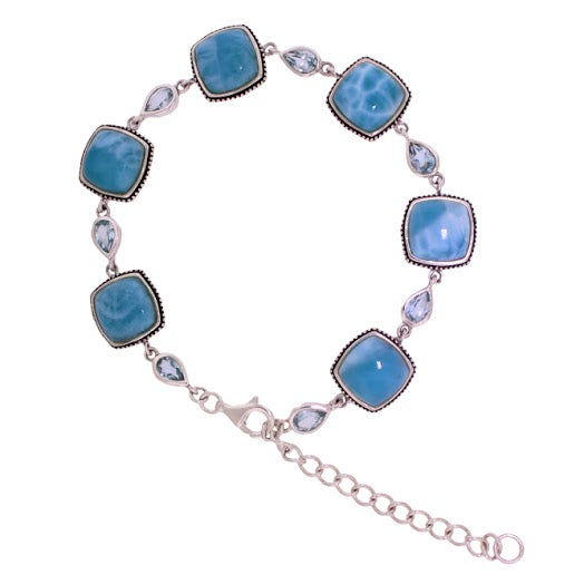 Beautiful Larimar Bracelet in Sterling Silver