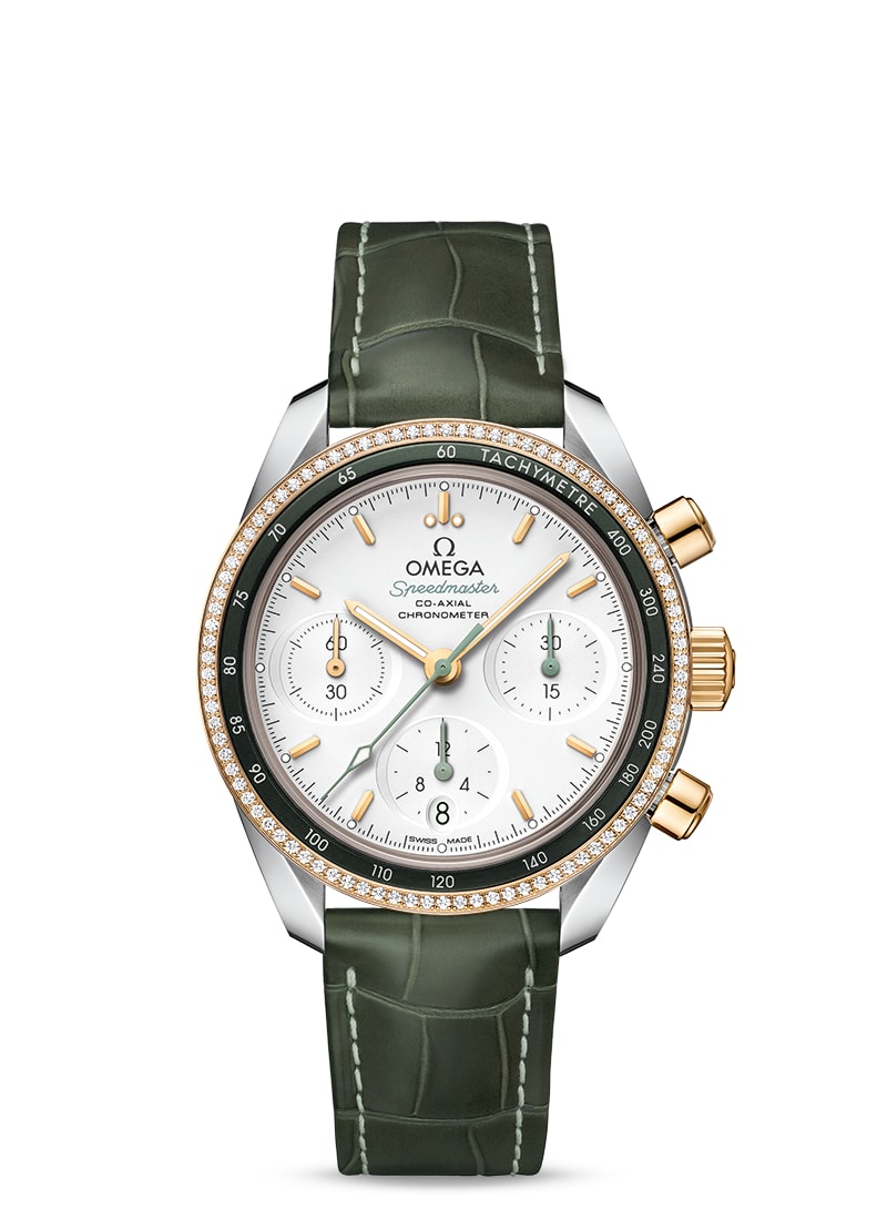 SPEEDMASTER 38 CO-AXIAL CHRONOGRAPH 38 MM
 Steel - yellow gold on leather strap
