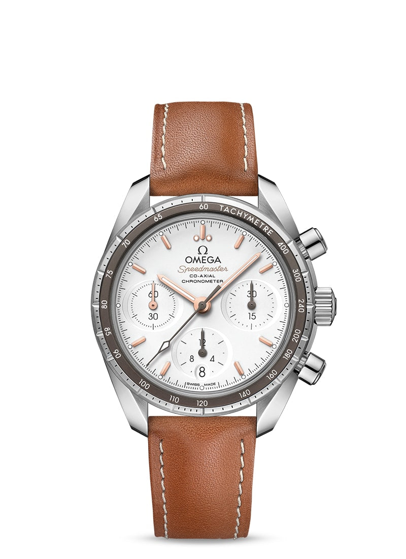 SPEEDMASTER 38 CO-AXIAL CHRONOGRAPH 38 MM
 Steel on leather strap
