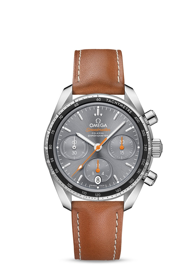 SPEEDMASTER 38 CO-AXIAL CHRONOGRAPH 38 MM
 Steel on leather strap