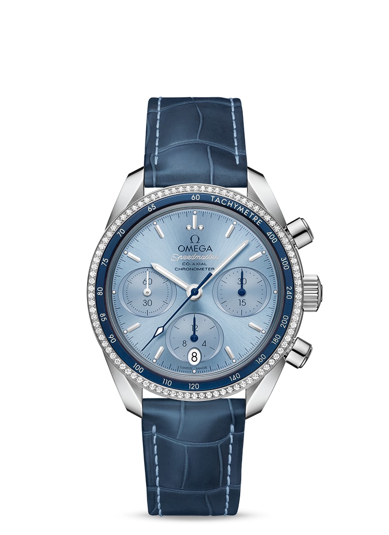 SPEEDMASTER 38 CO-AXIAL CHRONOGRAPH 38 MM
 Steel on leather strap