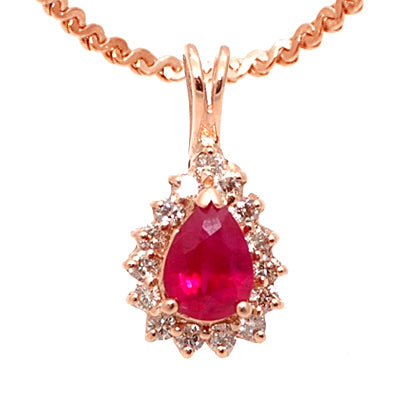 Gold Ruby And Diamond Pendant