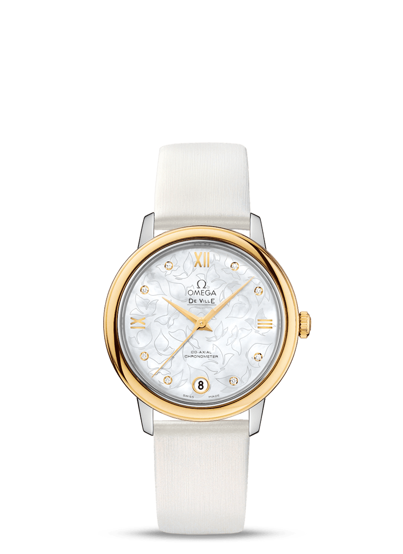 PRESTIGE CO-AXIAL 32.7 MM
 
 Steel - yellow gold on leather strap