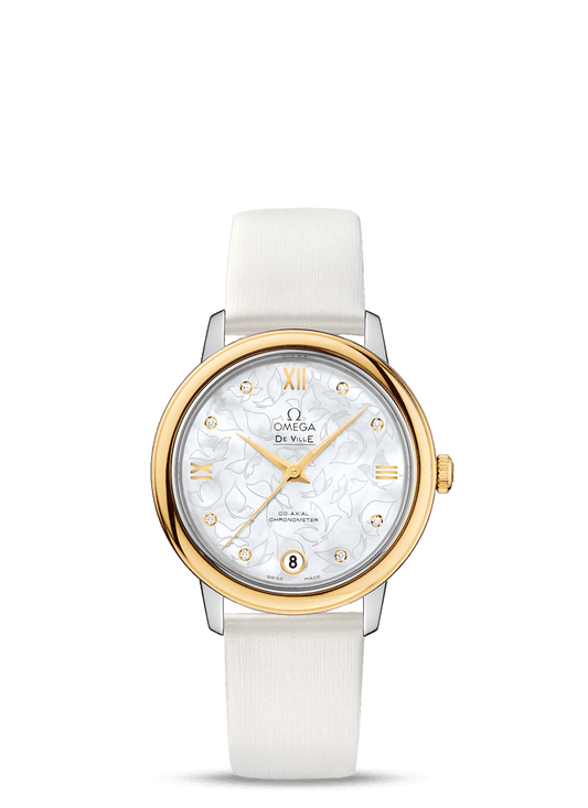 PRESTIGE CO-AXIAL 32.7 MM
 
 Steel - yellow gold on leather strap