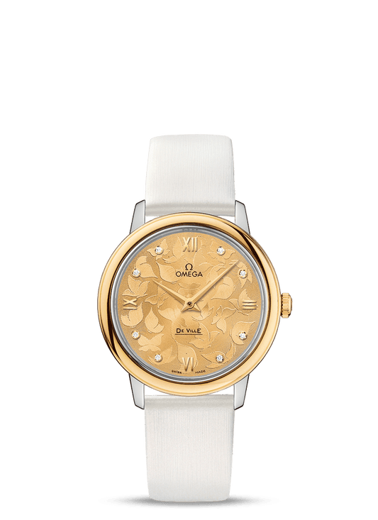 PRESTIGE QUARTZ 32.7 MM
 
 Steel - yellow gold on leather strap