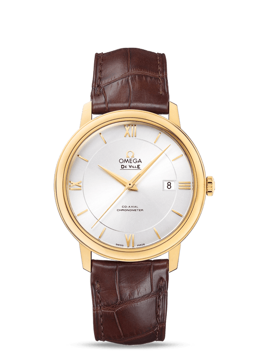 PRESTIGE CO-AXIAL 39.5 MM
 
 Yellow gold on leather strap