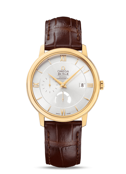 PRESTIGE CO-AXIAL POWER RESERVE 39.5 MM
 
 Yellow gold on leather strap