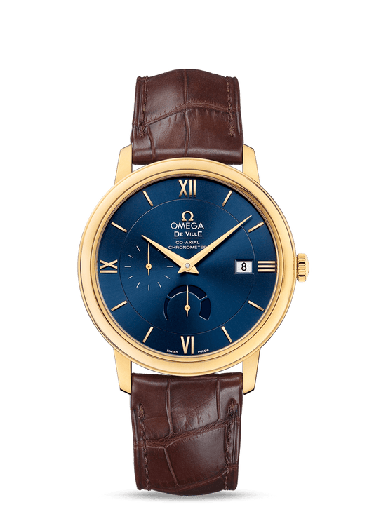 PRESTIGE CO-AXIAL POWER RESERVE 39.5 MM
 
 Yellow gold on leather strap