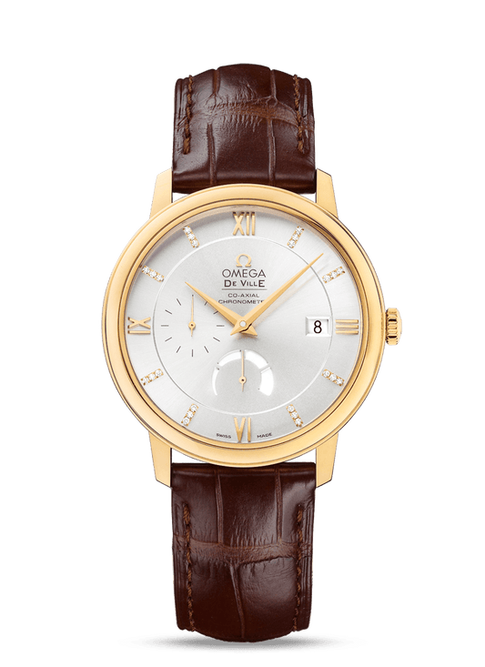 PRESTIGE CO-AXIAL POWER RESERVE 39.5 MM
 
 Yellow gold on leather strap