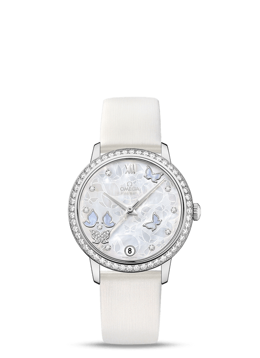 PRESTIGE CO-AXIAL 32.7 MM
 
 White gold on leather strap