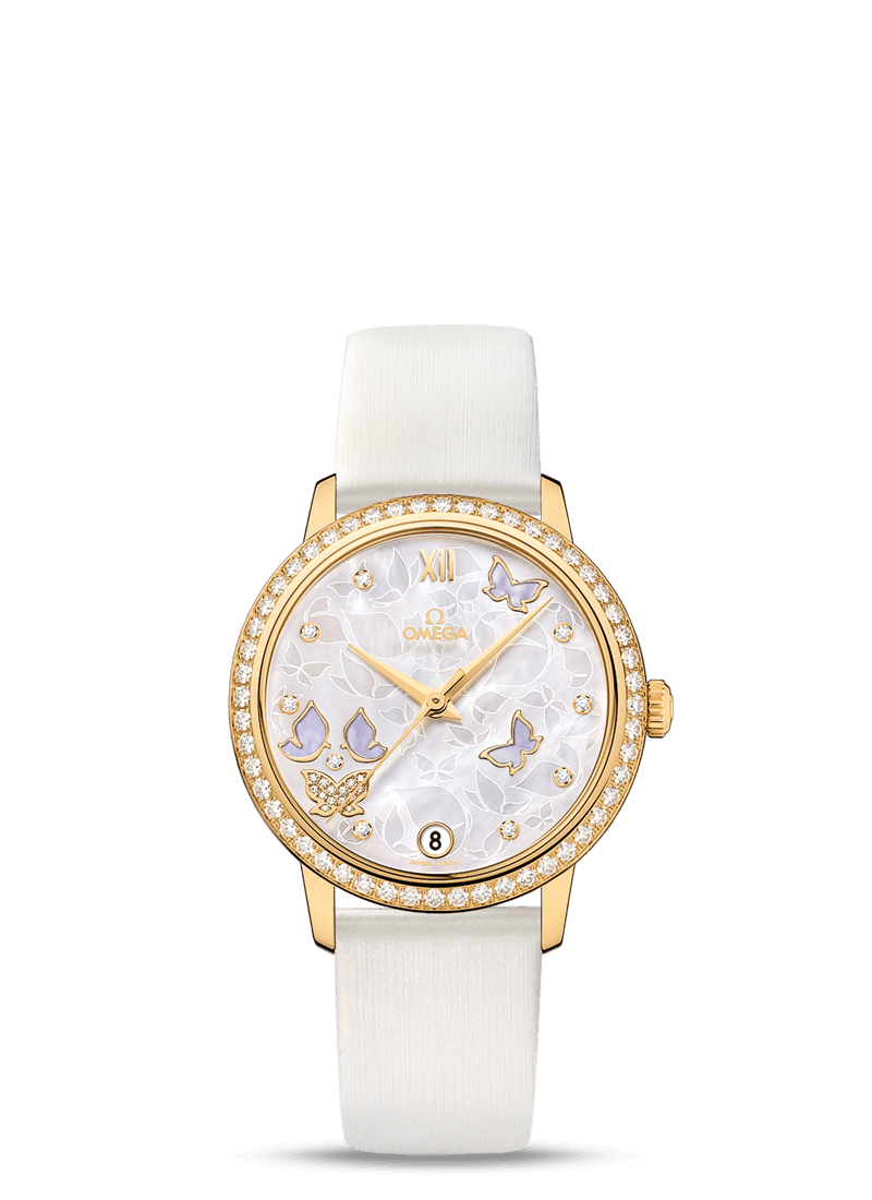 PRESTIGE CO-AXIAL 32.7 MM
 
 Yellow gold on leather strap