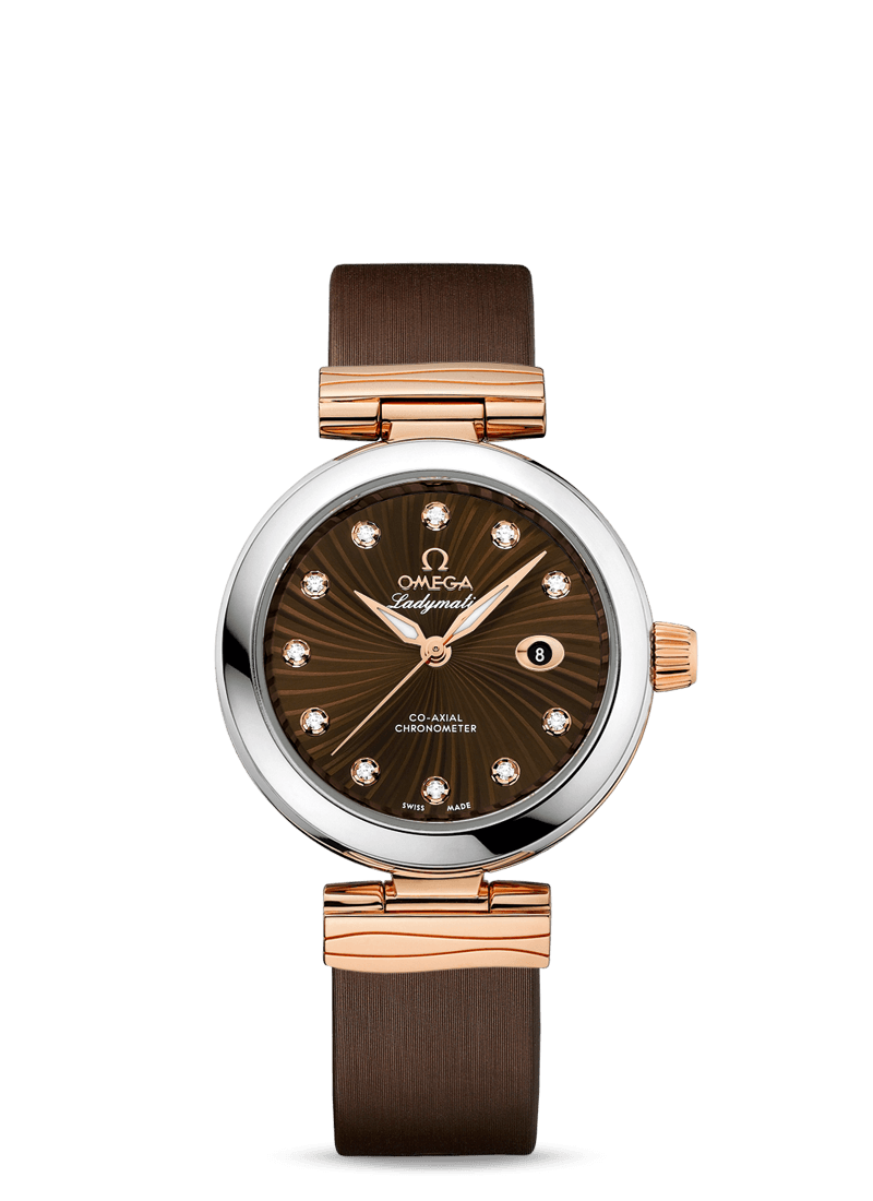 LADYMATIC OMEGA CO-AXIAL 34 MM
 
 Steel - red gold on leather strap