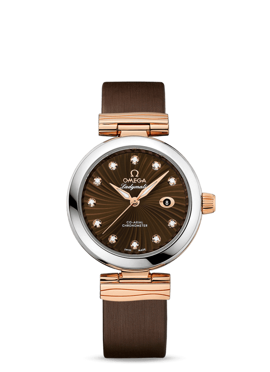 LADYMATIC OMEGA CO-AXIAL 34 MM
 
 Steel - red gold on leather strap