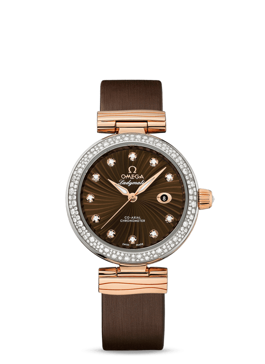 LADYMATIC OMEGA CO-AXIAL 34 MM
 
 Steel - red gold on leather strap