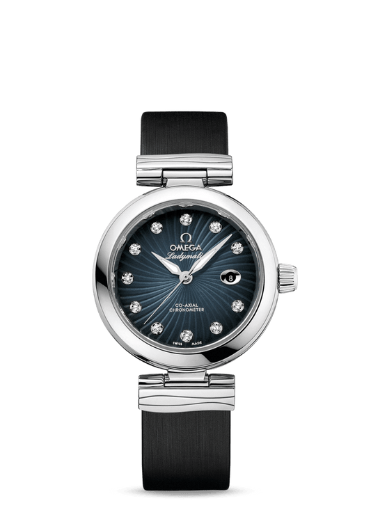 LADYMATIC OMEGA CO-AXIAL 34 MM
 
 Steel on leather strap