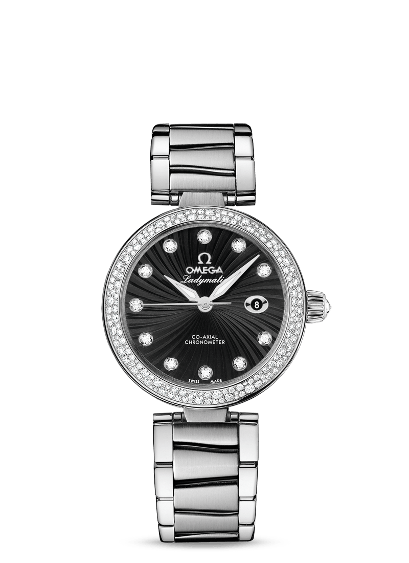 LADYMATIC OMEGA CO-AXIAL 34 MM
 
 Steel on steel