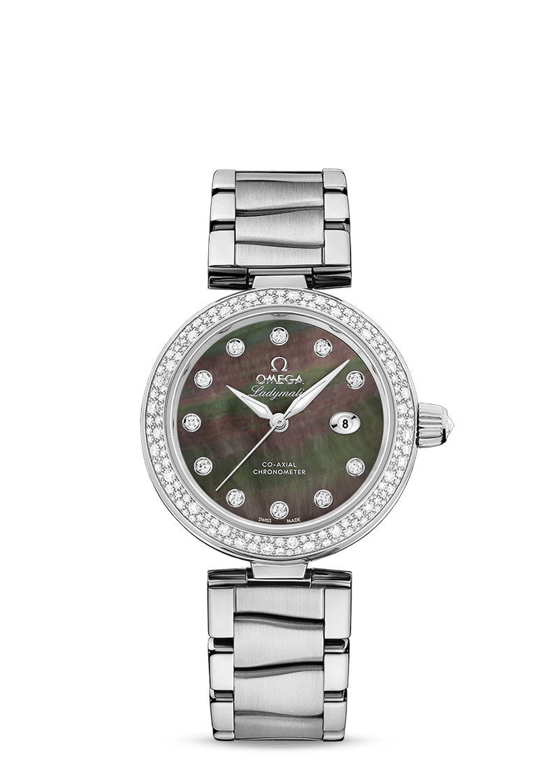 LADYMATIC OMEGA CO-AXIAL 34 MM
 
 Steel on steel