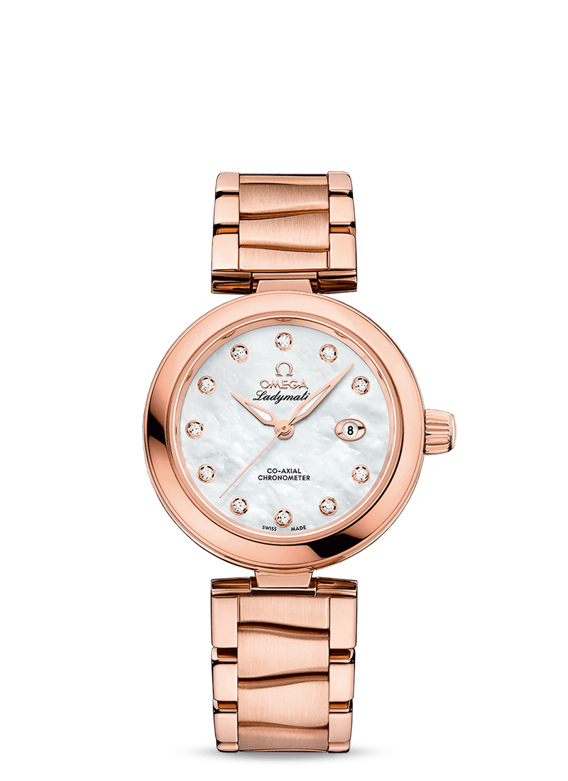 LADYMATIC OMEGA CO-AXIAL 34 MM
 
 Sedna gold on Sedna gold