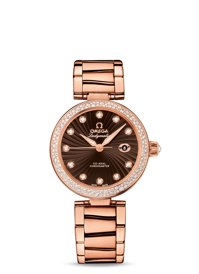 LADYMATIC OMEGA CO-AXIAL 34 MM
 
 Red gold on red gold