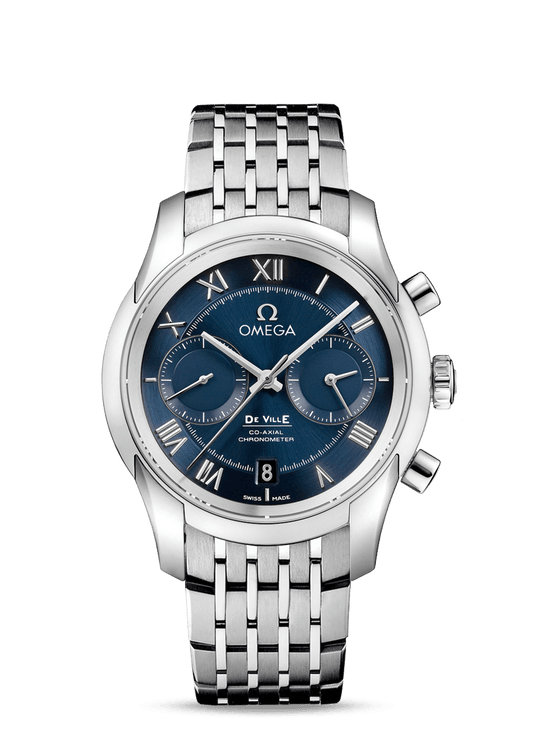 DE VILLE OMEGA CO-AXIAL CHRONOGRAPH 42 MM
 
 Steel on steel