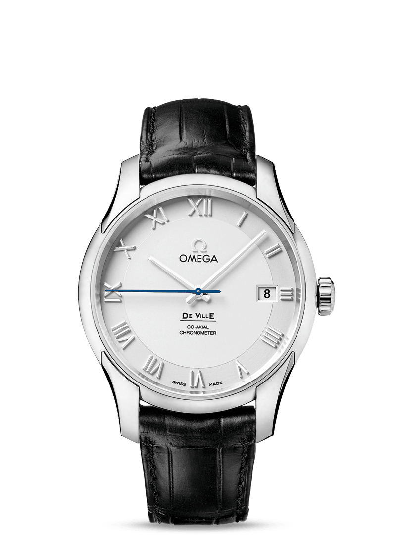 DE VILLE OMEGA CO-AXIAL 41 MM
 
 Steel on leather strap