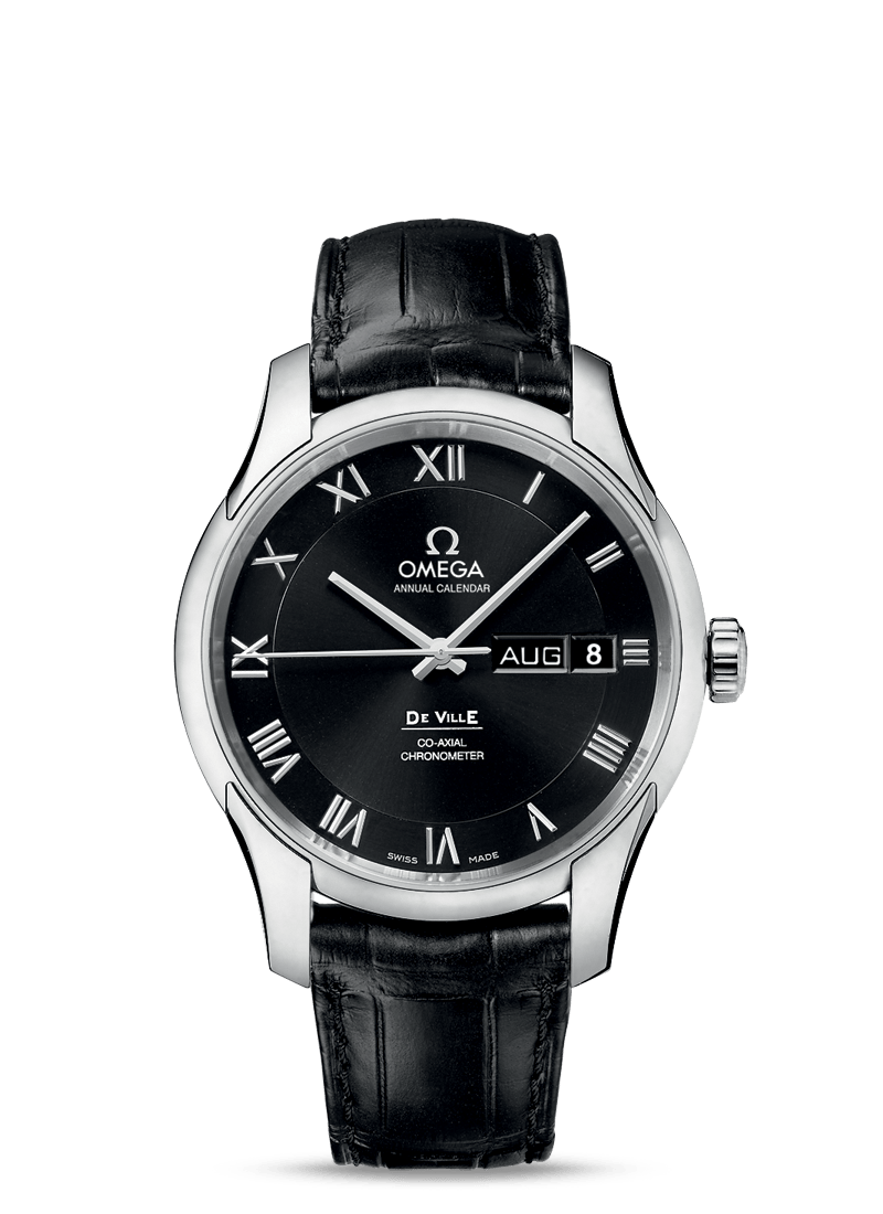 DE VILLE OMEGA CO-AXIAL ANNUAL CALENDAR 41 MM
 
 Steel on leather strap